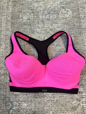 VSX Hot Pink & Black Racerback Sports Bra